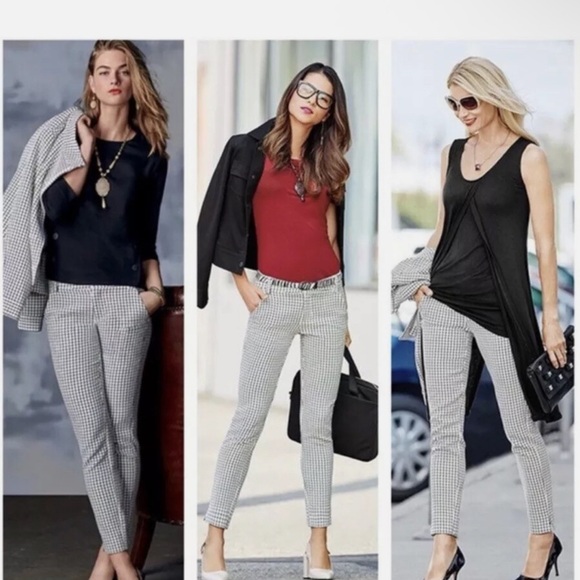 CAbi Windowpane Trousers in Black/White Size 2 — Style 3203 — VERY STYLISH!!! - Picture 1 of 12